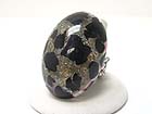 ANIMAL SKIN PATTERN PUFFY GLASS OVAL STONE STRETCH RING