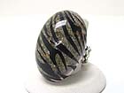 ANIMAL SKIN PATTERN PUFFY GLASS OVAL STONE STRETCH RING