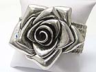 BURNISH METAL METAL FLOWER TOP STRETCH BRACELET