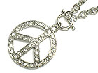CRYSTAL PEACE MARK TOGGLE NECKLACE