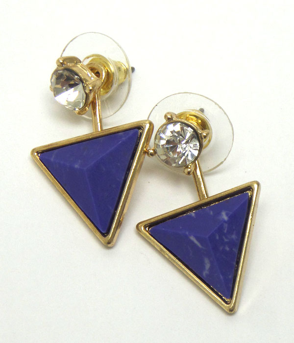 NATURAL STONE TRIANGLE EARRINGS