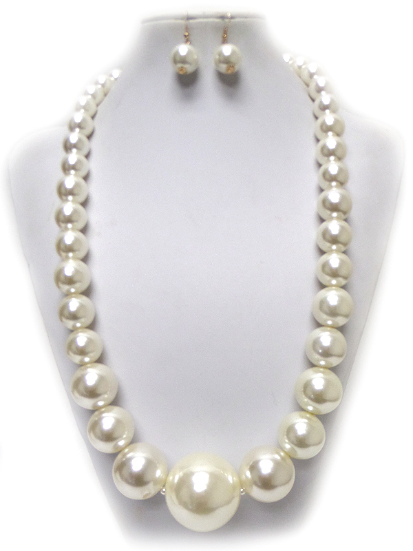MULTI SIZE PEARLS NECKLACE SET