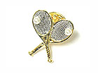 TENNIS RACKET AND BALL BROOCH
