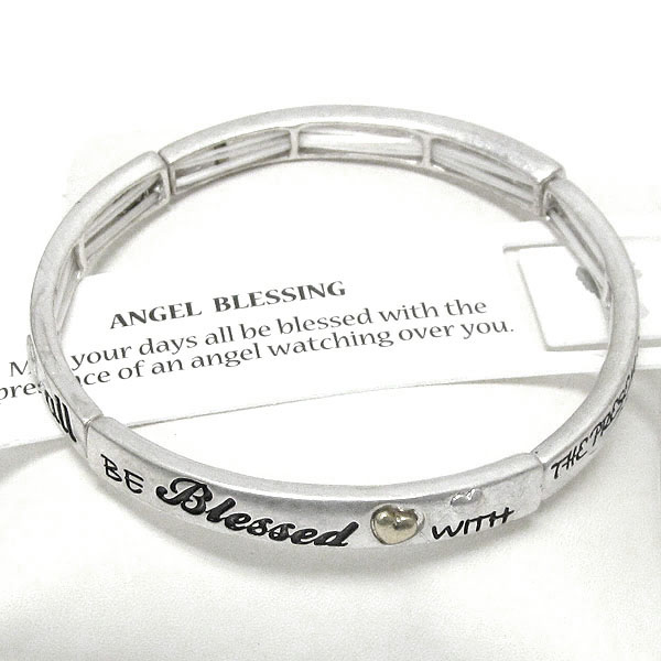 ANGEL BLESSING MESSAGE DOUBLE STRETCH BRACELET - BOOKMARK INCLUDED