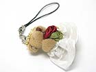 STUFFED BEAR CELL PHONE DANGLE