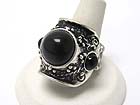 NATURAL STONE ANTIQUE METAL FINGER WRAPPING STRETCH RING