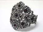 CRYSTAL STUD FLOWER TOP METAL HINGE BANGLE