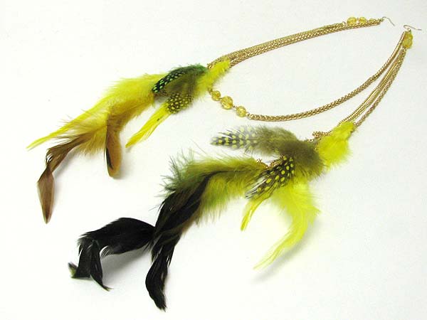 18 INCH SUPER LONG CHAIN FEATHER DROP EARLACE-HALLOWEEN