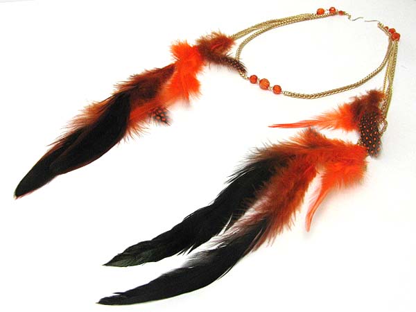 18 INCH SUPER LONG CHAIN FEATHER DROP EARLACE-HALLOWEEN