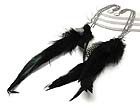 18 INCH SUPER LONG MULTI GENUINE NATURAL FEATHER RHINESTONE DROP EARRING