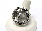 CRYSTAL STUD PEACE STRETCH RING 