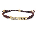 CRYSTAL DECO MESSAGE PLATE AND FABRIC FRIENDSHIP BRACELET