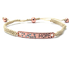 CRYSTAL DECO MESSAGE PLATE AND FABRIC FRIENDSHIP BRACELET