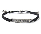CRYSTAL DECO MESSAGE PLATE AND FABRIC FRIENDSHIP BRACELET
