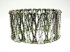 TRI TONE METAL BAR STRETCH BRACELET