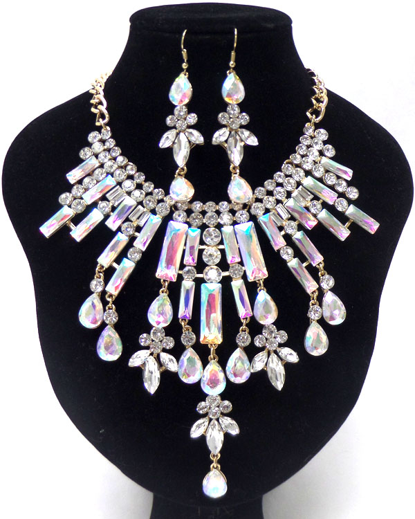 LUXURY CLASS VICTORIAN STYLE AND AUSTRIAN GLASS DROP PARTY NECKLACE SET