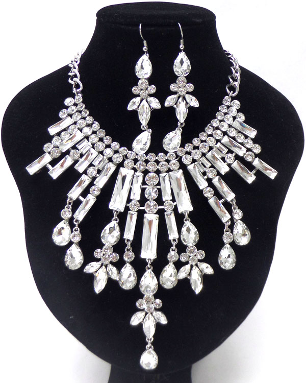 LUXURY CLASS VICTORIAN STYLE AND AUSTRIAN GLASS DROP PARTY NECKLACE SET 