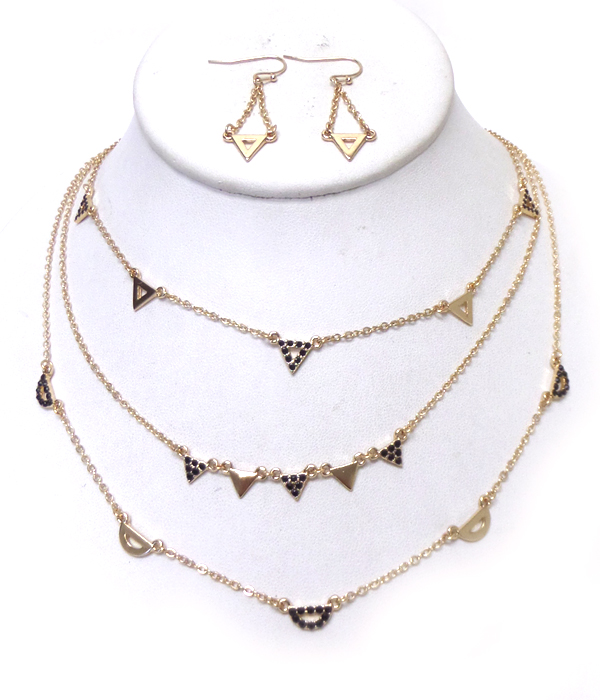 3 LAYER ETSY STYLE CHAIN NECKLACE SET
