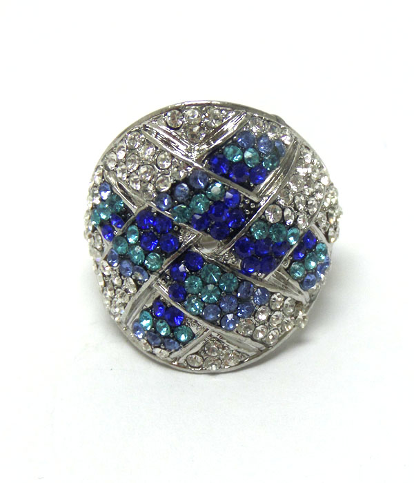 BRAIDED PAVE CRYSTAL RING 