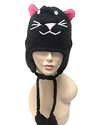 KNITTED ANIMAL TRAPPER FLEECE WINTER HAT - OTTER