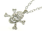 Wholesale Costume Jewelry - CRYSTAL SKULL NECKLACE - LARGE