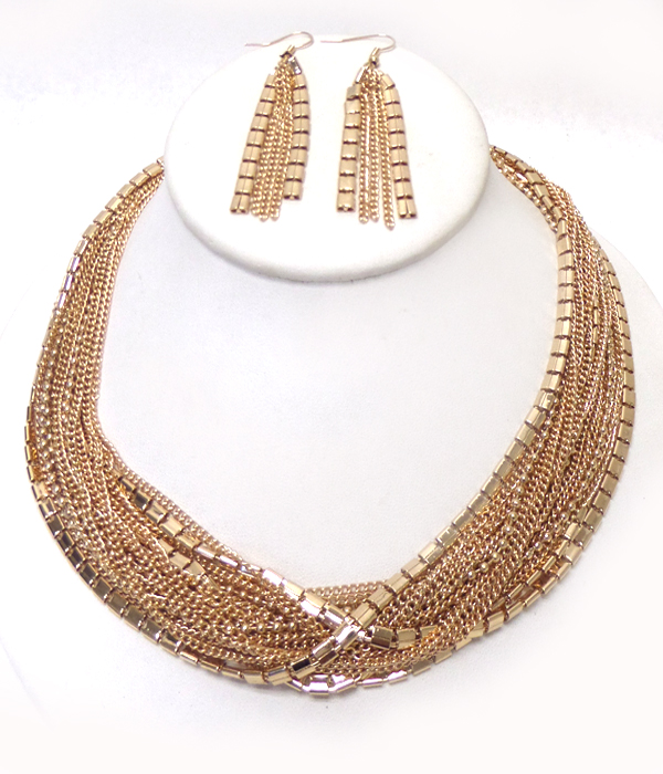 MULTI CHAINS LAYER NECKLACE SET