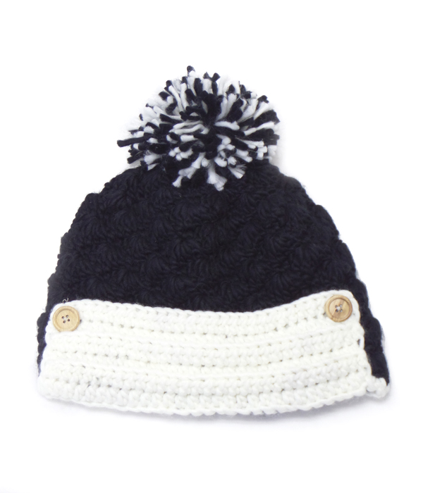 PREMIUM HAND KNIT OVERSIZE BEANIE  WITH POM AND BUTTON