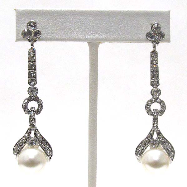 CRYSTAL AND PEARL DROP EARRING