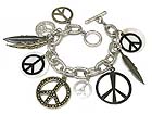MULTI PEACE CHARMS TOGGLE BRACELET