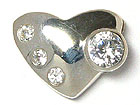 GENUINE 925 Sterling Silver HEART SHAPE PENDANT WITH CUBIC ZIRCONIA STONES