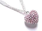 COSTUME JEWELRY PUFF HEART NECKLACE (PINK)