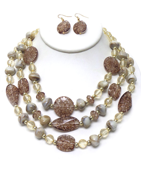 MULTI BEADS LAYER NECKLACES ET