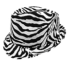 100% POLYESTER ZEBRTA PATTERN FEDORA