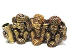 CRYSTAL DECO THREE MONKEY PEN AND CARD HOLDER - NO SPEAK EVIL  NO SEE EVIL  NO LISTEN EVIL