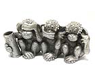 CRYSTAL DECO THREE MONKEY PEN AND CARD HOLDER - NO SPEAK EVIL  NO SEE EVIL  NO LISTEN EVIL