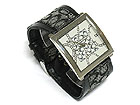 DESIGNER PATTERN INSPIRED DIAL AND LEATHER BAND WATCH