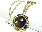 CRYSTAL AND FORMICA STONE DEOC FLOWER AND BALL STRETCH BRACELET