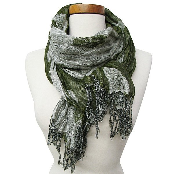 100% POLYESTER JAQUARD FLOWER PATTERN SCARF