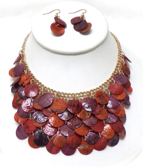 CHUNKY MULTI SMALL SHELL NECKLACE SET