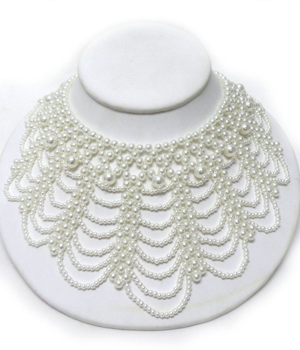 LAYERS OR PEARL PATTERN NECKLACE