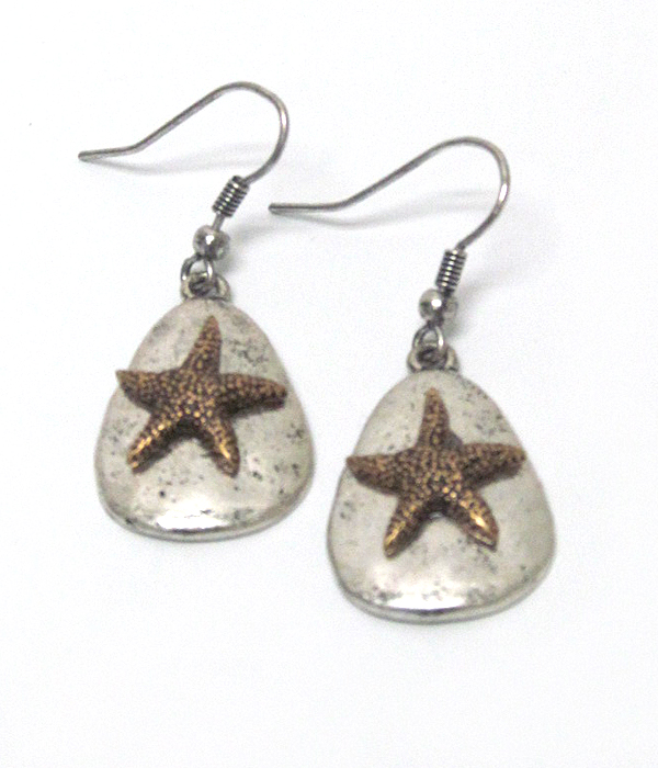 CHICOS STYLE VINTAGE METAL STARFISH EARRING