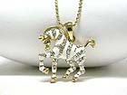 CRYSTAL ZEBRA PENDANT NECKLACE