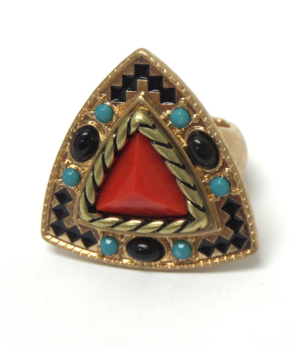 TRIBAL STYLE WITH STONE CENTER RING 