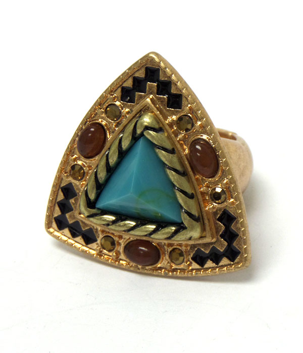 TRIBAL STYLE WITH STONE CENTER RING