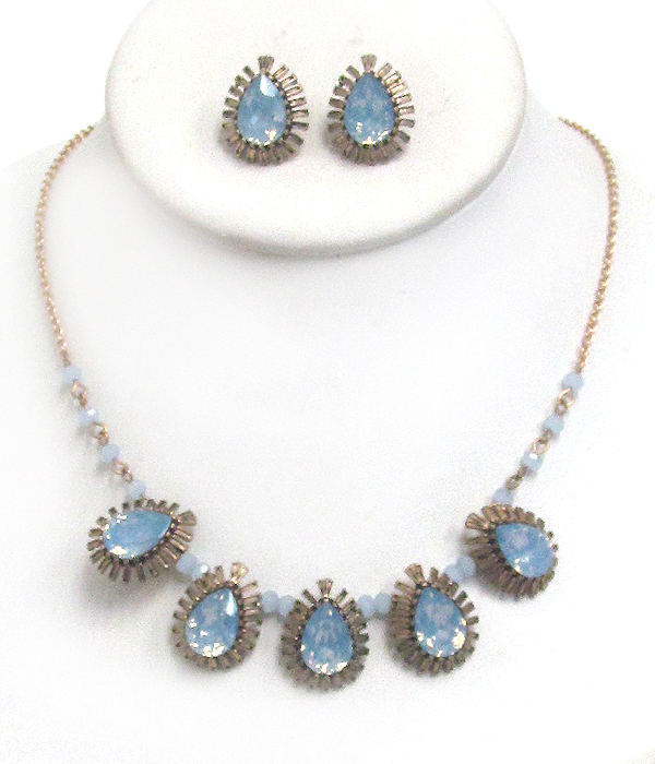CATHERINE POPESCO INSPIRED OPAL CRYSTALS NECKLACE SET
