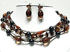 MULTI ROW MULTI BEADS AND CHAIN NECKLACE SET