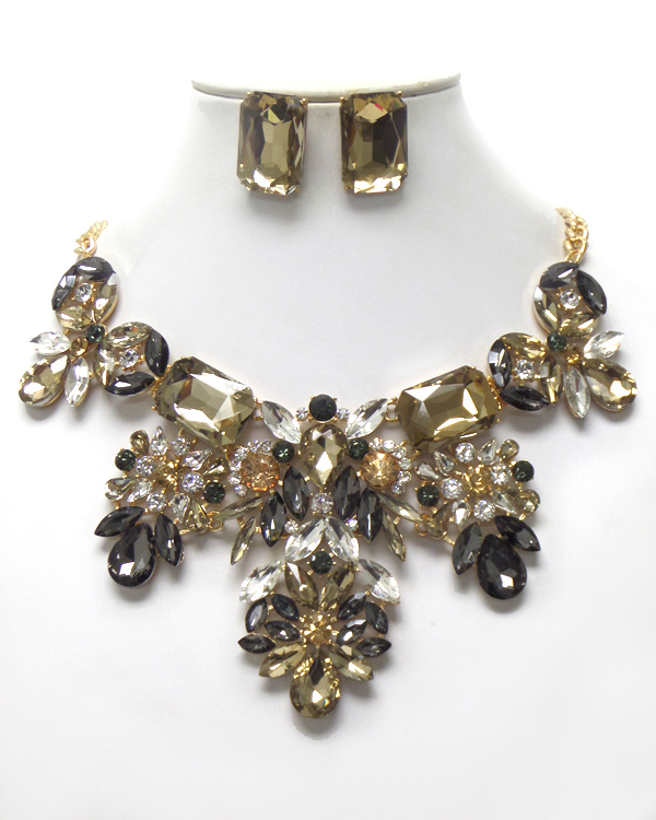 LUXURY CLASS VICTORIAN STYLE AND AUSTRIAN CRYSTAL GLASS PARTY NECKLACE SET