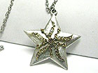 CRYSTAL STAR PENDANT LONG CHAIN NECKLACE