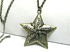 CRYSTAL STAR PENDANT LONG CHAIN NECKLACE