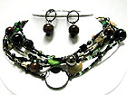 MULTI STRAND MIXED BEADS NECKLACE SET